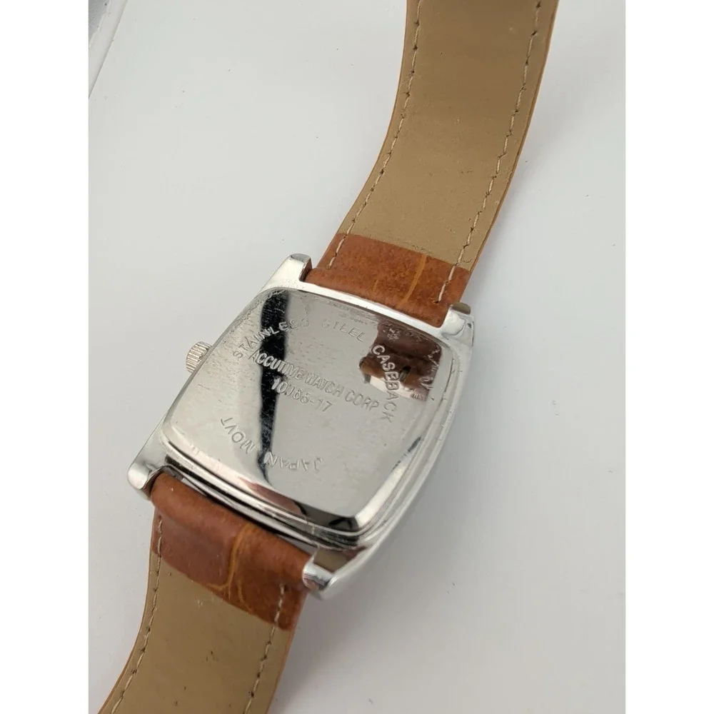 Vivani Women's Watch MOP Dial Silver 32mm Case Brown Band- New Battery
